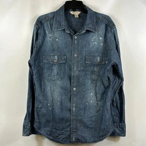Decree | Men’s L large Denim Button Shirt - Picture 1 of 7