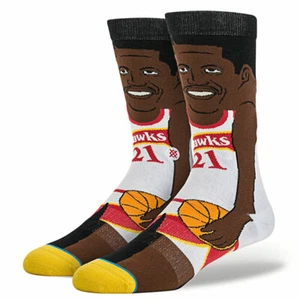 Atlanta Hawks NBA Men Stance Wilkins Cartoon Crew Socks White/Red Large (9-12) - Picture 1 of 5