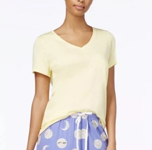 Hue V-Neck Pajama Top PJP74210 Short Sleeve Size M Custard - Picture 1 of 3