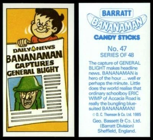 Barratt Bananaman #47 Basset Candy 1985 Card - Picture 1 of 1