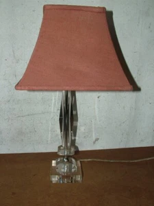 Vtg Mid Century Cut Glass Crystal Table Lamp - Picture 1 of 3