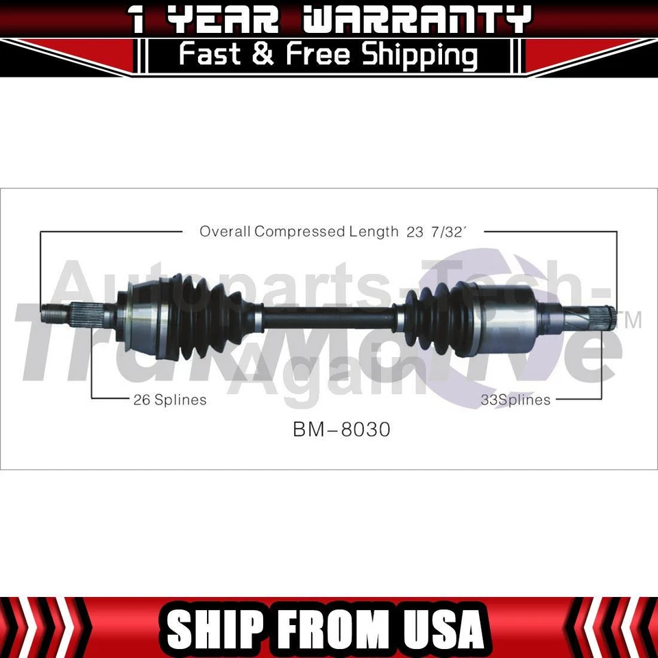TrakMotive 1 Front Left CV Axle Shaft Fits 2005 Mini Cooper 2006 Mini Cooper Foto 1 de 1