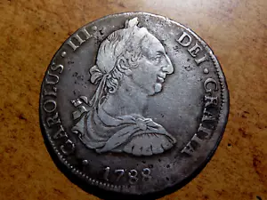 High Grade 1788 Potosi Bolivia 8 Reales P R Charles III M19 - Picture 1 of 2