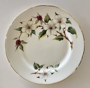 Hammersley & Co 1955 Dogwood Blossom Bone China 6" plato para servir - borde dorado - Imagen 1 de 4