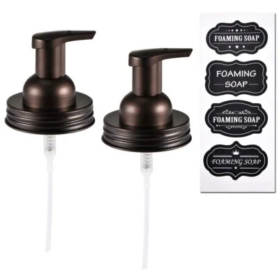 2 Pack Mason Jar Foaming Soap Dispenser Lids Kitchen Rustic Farmhouse Decor - Image 1 of 4