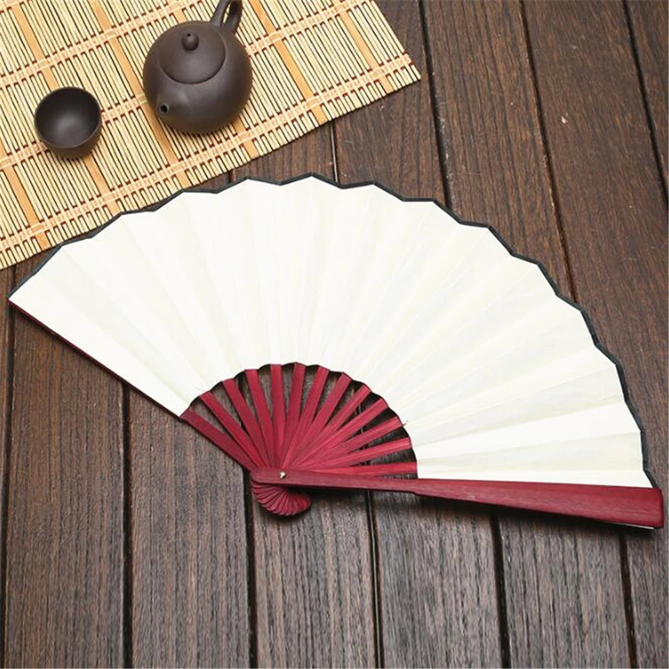 1шт пустой прядильный шелк каллиграфия картина письмо танцы складной ручной вентилятор декор  - Изображение 1 из 4