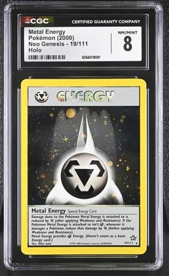 CGC 8 Metal Energy 2000 Neo Genesis 19/111 Holo SWIRL Pokemon Card - Image 1 of 2