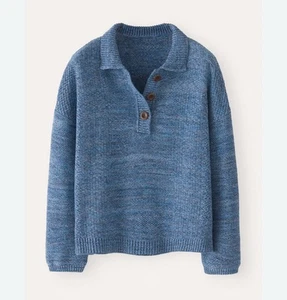 Poetry Organic Cotton Collared Sweater Blue Womens Size 16 EUC - Picture 1 of 7