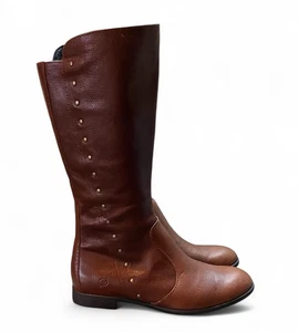 Neu geboren Leder Amila Stiefel Leder Nieten Reiten niedriger Absatz braun 9M D85137 - Bild 1 von 13