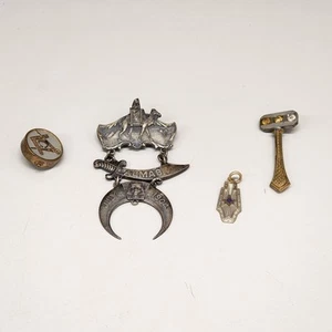 Vintage Freemason Masonic Shriner Pin Lot 4 Pcs - Picture 1 of 12