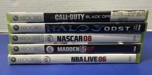 Xbox 360 Game Lot Of 5 Games Call Of Duty Halo 3 NASCAR Madden NBA Live - Picture 1 of 6