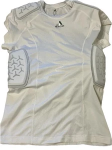 Adidas Men's Football White Compression Padded Shirt Size Mens Large Aeroready  - Picture 1 of 8