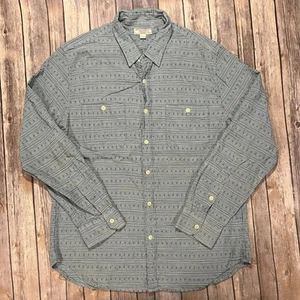 Wallace & Barnes J Crew Printed Long Sleeve Button Shirt XL Mens Blue Striped - Picture 1 of 7