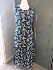 Mistral Maxi Dress Dark Navy Blue Size 10 Linen Cotton Pockets Summer - Picture 1 of 14