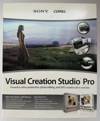 Corel Sony Visual Creation Studio Pro Vegas Movie Studio + Paint Shop Pro X  NEW - Image 1 of 4