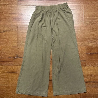 Pantalones Ozma Pull On Para Mujer S Marrón 100% Seda Cruda Acampanados Recortados City Chic Glam Foto 1 de 4