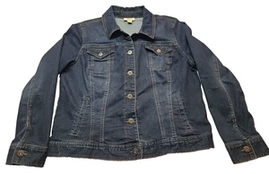 STYLE & CO WOMEN'S BLUE DENIM JACKET Lightly Distressed Size XL - Picture 1 of 8