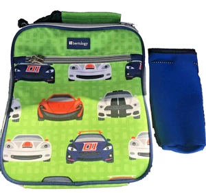 Kinder Bentology Autos Brotzeittasche mit isoliertem blauem Flaschenhalter Riemen & Reißverschlüssen - Bild 1 von 10