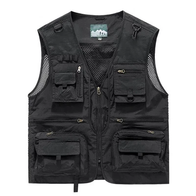 Mens Vest Waistcoat Utility Multi-Pocket Fishing Vest Sports Workwear Fisherman - Image 1 of 4