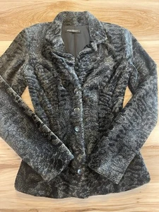 Vintage Betsy Johnson Women’s XS Faux Fur Lined Jacket Blazer Buttons Coat Flaws - Picture 1 of 10