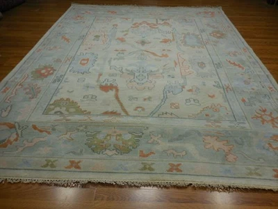 Turkish Oushak Rug,Modern Multicolored Area Rug,Handmade Bohemian Rug 8x10 Ft - Image 1 of 4