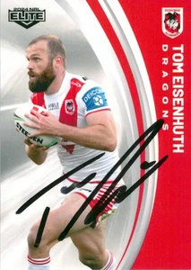 Signed 2024 St George Illawarra Dragons NRL TLA Elite Card - Tom Eisenhuth - Picture 1 of 3