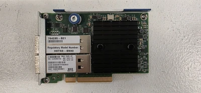 HP 544+FLR-QSFP 2-Port 10GbE/40GbE InfiniBand PCIe x8 Adapter P/N: 764285-B21 - Image 1 of 2