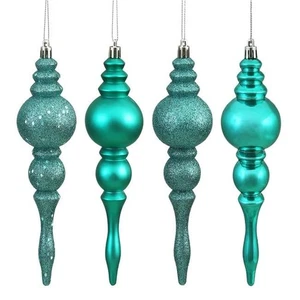 Vickerman N500242 Teal 4 Finish Assorted Finial Ornament - 7 in. - 8 Per Box - Picture 1 of 1