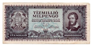 Hungary 10 million milpengo 1946 / VF / P-129 - Picture 1 of 2