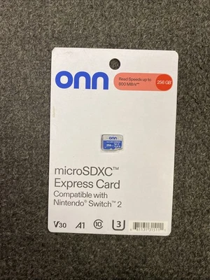 Onn 256GB Micro SDXC Express Card Compatible With Nintendo Switch 2 Brand New