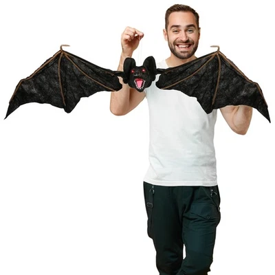 ANIMATED BAT 3.5FT HANGING LED MOVING PROP WITH SOUND HALLOWEEN PARTY ACCESSORY - Image 1 of 4