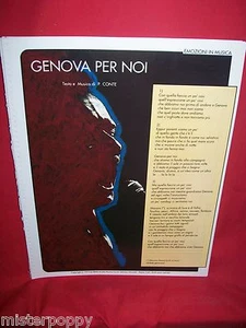 PAOLO CONTE Genova per noi 1975 Spartito Pop Art Cover Music Sheet - Imagen 1 de 1