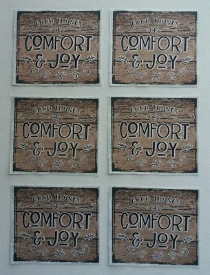 Fabric Cotton Winter Comfort & Joy  6 Pieces size 3 5/8" x 3 1/4" Quilt Sewing - Image 1 of 3