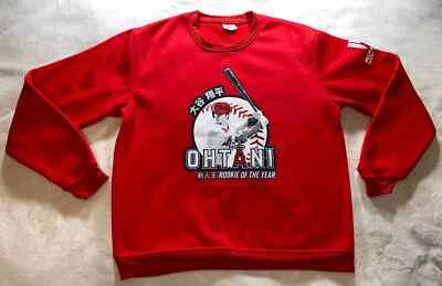 NEW OHTANI ANGELS BASEBALL ROOKIE OF THE YEAR RED SWEATSHIRT DODGERS X-LARGE - Image 1 of 4
