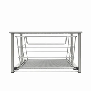 Small Slide-Out Drawer Organizer Stackable Storage Bin Steel Durable Bathroom - Picture 1 of 5