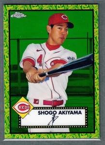 Shogo Akiyama 2021 Topps cromo platino aniversario refractor verde amarillo #/99 - Imagen 1 de 2