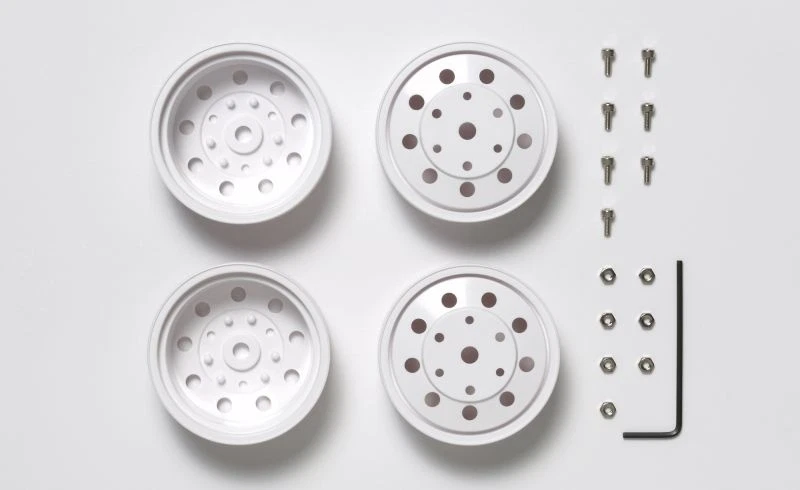 Tamiya 1:14 US Truckfelgen 22mm hinten/weiss 12mm-Mitnehmer #300056542 - Bild 1 von 1