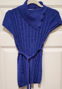 sweater project kids Size L 14 girls Cable Knit blue sparkle Sweater ~ Free Ship - Picture 1 of 2
