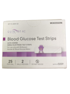 50 Quintet AC No Coding Blood Glucose Diabetic Test Strips Expire 12/23