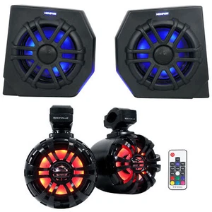 2 Memphis CANAMDEF65FE 75W RMS Pods + LED Tower Lautsprecher für 2018+ Can Am Defender - Bild 1 von 12