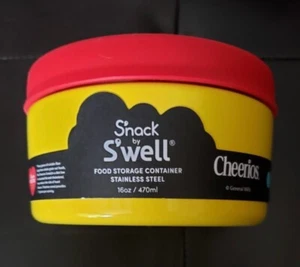 Nuova ciotola snack Cheerios Swell acciaio inox 16 oz RARA giallo rosso - Foto 1 di 9