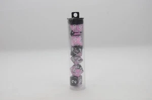 Polyhedral 7-Dice Set Pink Black New - Picture 1 of 4