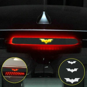 3Pcs Bat 3D Carbon Fiber Sticker Brake Tail Light Decal Decor Car Accessories - Picture 1 of 12