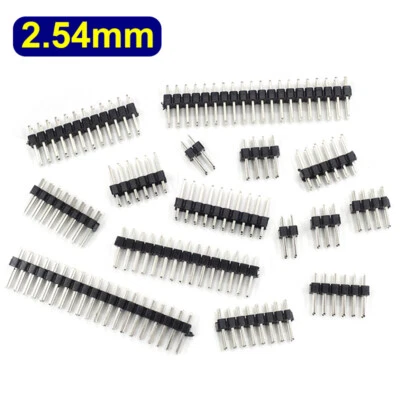 2.54mm Pitch Male Header Pins Connector Strip Double Row 2P-40P for Breadboard - Image 1 of 4