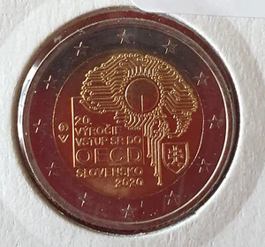 2 EUROS COMMEMORATIVE SLOVAQUIE 2020 - 20 e ANNIVERSAIRE DE L'ADHESION A L'OCDE - Imagen 1 de 2