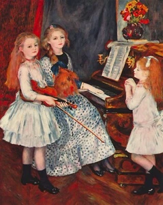 Portrait of the daughters of Catulle Mendès-at the piano By Renoir Giclee Repro - Picture 1 of 1
