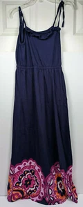 Gymboree Sz 10 Spice Market Knit Maxi Dress Medallions Navy Purple Pink VGUC - Picture 1 of 10