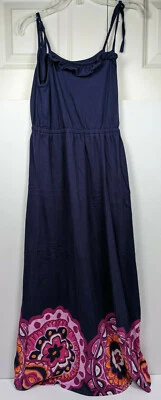 Gymboree Sz 10 Spice Market Knit Maxi Dress Medallions Navy Purple Pink VGUC - Image 1 of 4