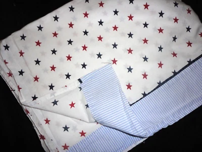 TOMMY HILFIGER UNION ESTRELLAS RAYAS ROJO AZUL (1) DOBLE SÁBANA PLANA 62 X 92 Foto 1 de 4
