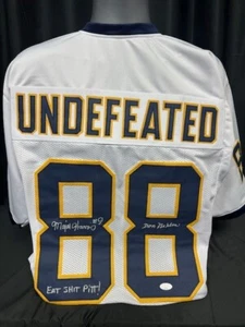 West Virginia White Signed/Inscribed Major Harris & Don Nehlen Jersey JSA COA - Bild 1 von 2